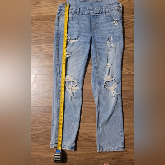 Heavily Distressed Denim Overalls by Garage - Picture 9 of 15